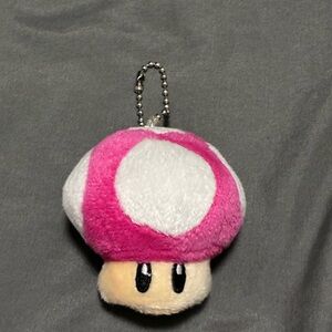 Mini Mario Pink and White Mushroom Keychain